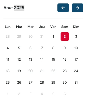 Choisissez vos dates